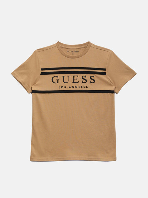 Guess Factory Eco Rickinson Striped Logo Tee Brown US 8 2