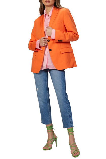 Msgm Single Breasted Jacket Orange EU 36 2