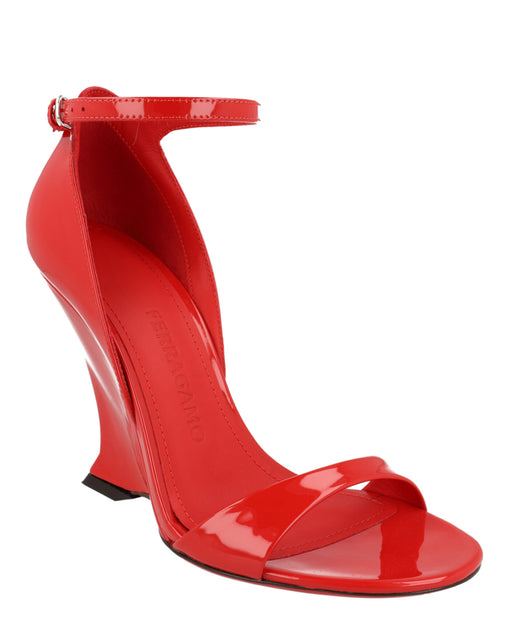 Salvatore Ferragamo Vidette Wedge Sandal Red US 6 3