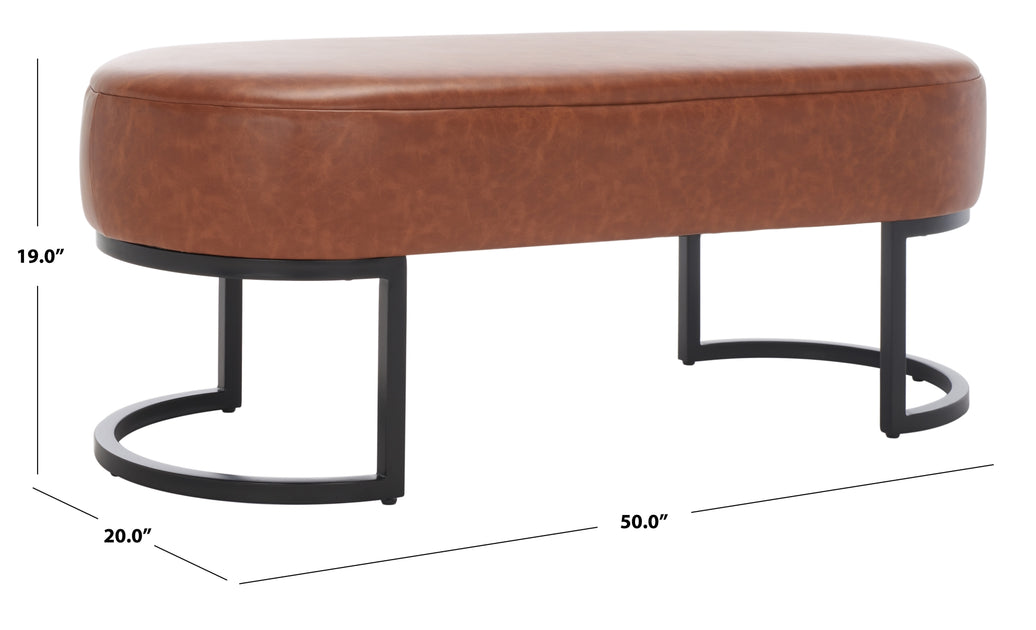 Safavieh Bellezza Oval Bench Brown 4