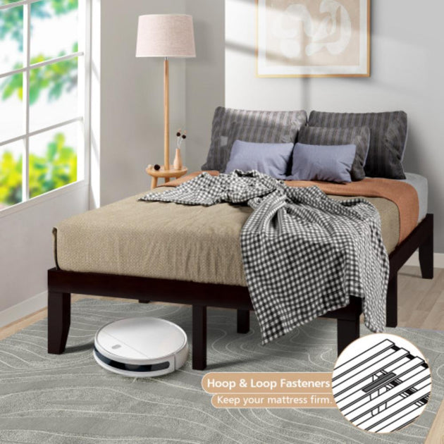 Hivvago 14 Inch Full Bed Frame Brown 4