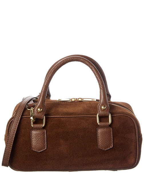 Italian Leather Top Handle Bag Brown Medium 2