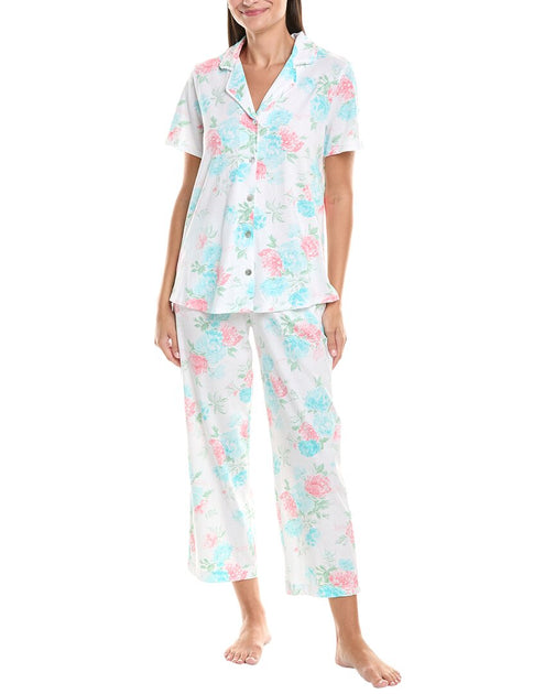Carole Hochman 2pc Top & Pant Pajama Set White Medium 2