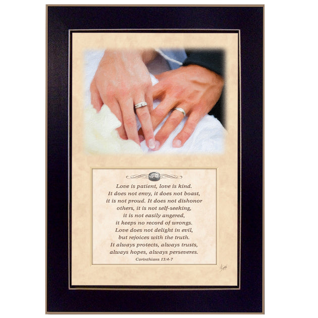 Hivvago Love is Kind Framed Print Wall Art Black 3