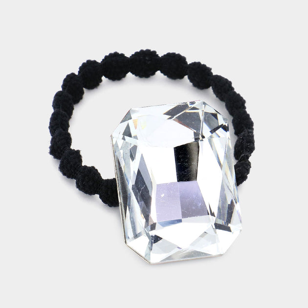 FASHNZFAB Crystal Octagon Stretch Hairband Brown 4