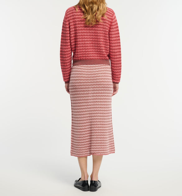 Barrie Plated Stripes Cardigan Red Large 3