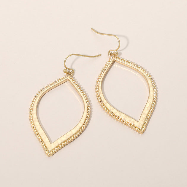 Boucles d'oreilles pendantes en métal texturé ouvert FASHNZFAB Argent 5