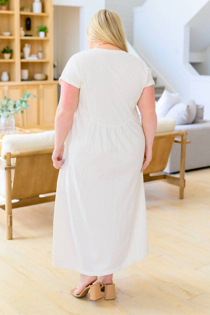 Modern Maritime Shift Maxi Dress in Black