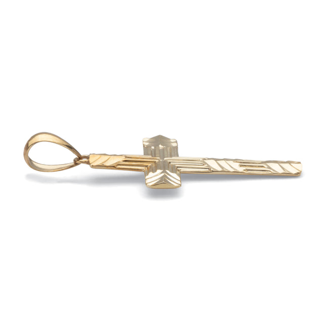 Palm Cross Pendant Yellow Gold 16mm 3