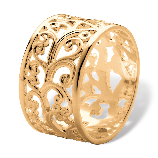 Palm Filigree Ring Yellow US 8 3