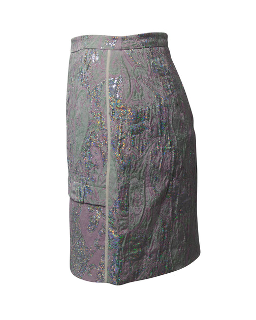 Sandro Paris Jacquard Mini Skirt In Multicolor Polyester ShopSimon