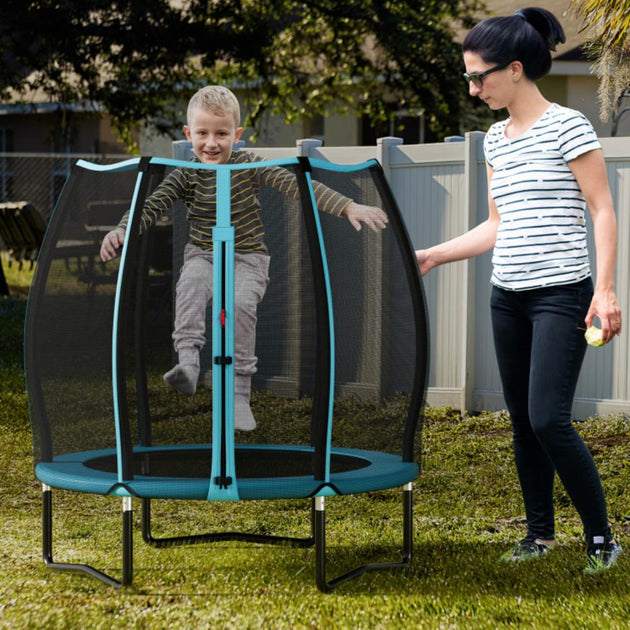 Hivvago 55 Inch Mini Trampoline Blue 3