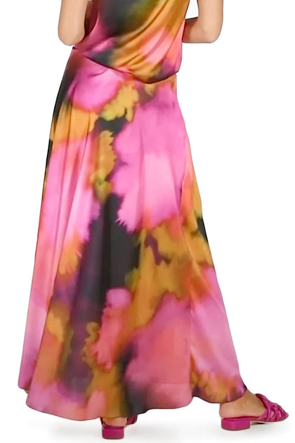 Beate Heymann Wild Abstract Satin Maxi Skirt Multi 38 3