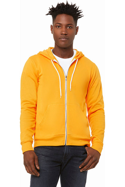 BELLA + CANVAS Canvas Unisex Zip-up Hoodie Yellow Medium 4