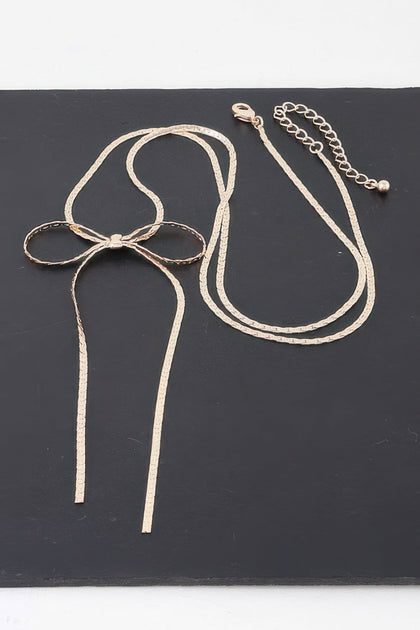 TRUEDAMES Bow Necklace Black 5