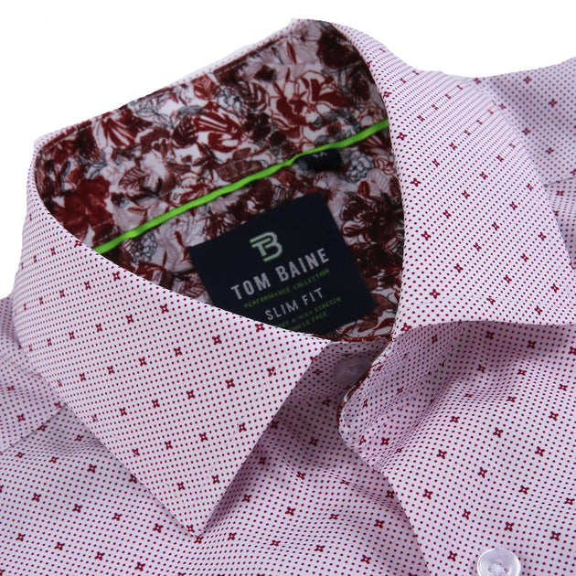 Tom Baine Slim Fit Short Sleeve Button Down White Large 4