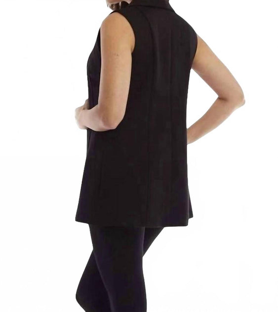 Angel Apparel Long Zipper Vest Schwarz XSmall 4
