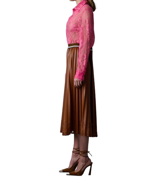 Le Superbe Pleats To Meet You Skirt Brown Small 3
