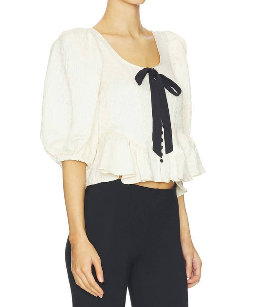 Free People Pamela Bow Top Weiß Small 3