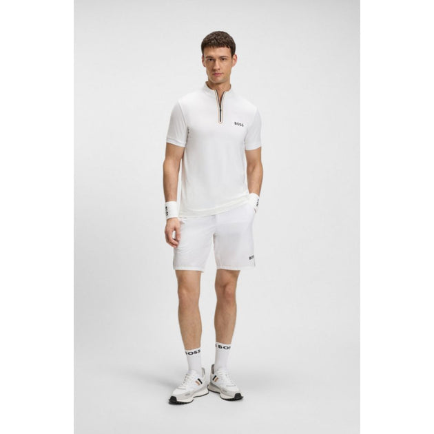 Boss Active Zip-Neck T-Shirt White XL 3