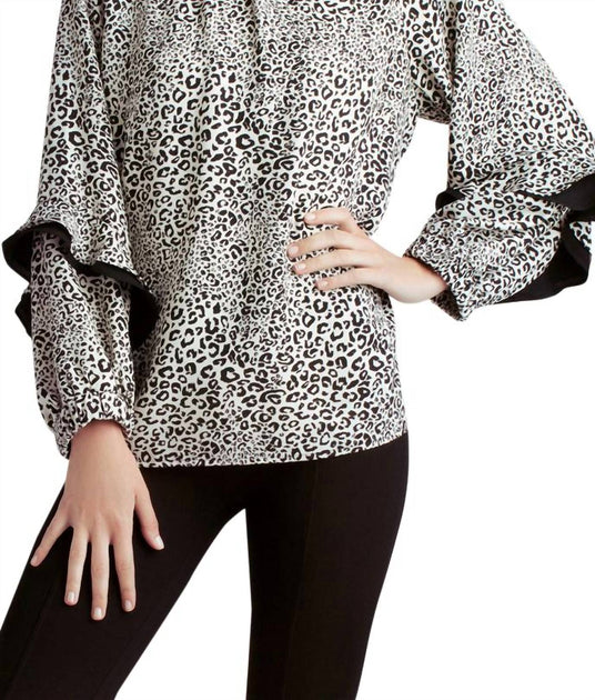 Kensie Langarm Gewebtes Top Beige XL 2