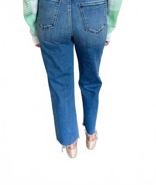 DAZE Renata High Rise Wide Ankle Jeans Blue 24 3