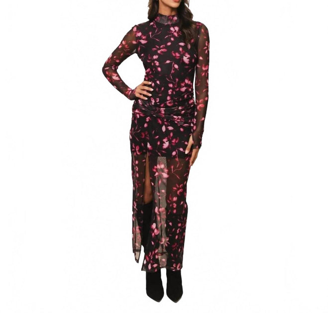 Hutch Ambrose Mock Neck Maxi Dress Multi Small 2