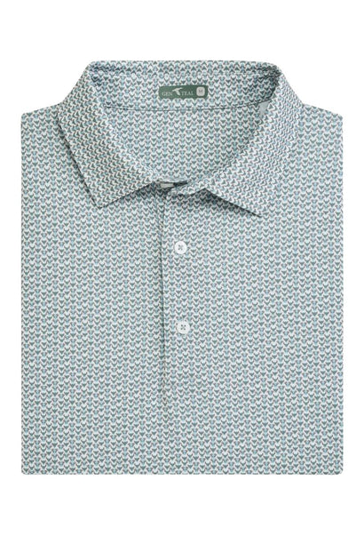 GenTeal Men's Printed Performance Polo Green Medium 2