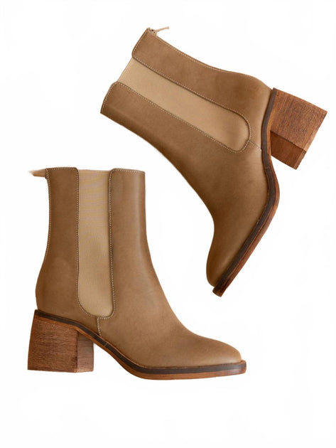 Oasis Society Olivia Chelsea Heel Boots Brown US 8 4
