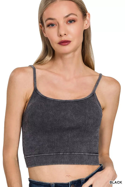 TRUEDAMES Ribbed Seamless Tank Top Black S/M 2