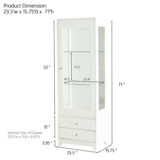 Vitrine Streamdale 71" avec éclairage LED 3