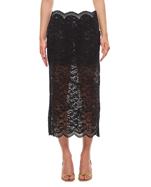 Rabanne Lace Long Midi Skirt schwarz EU 40 2