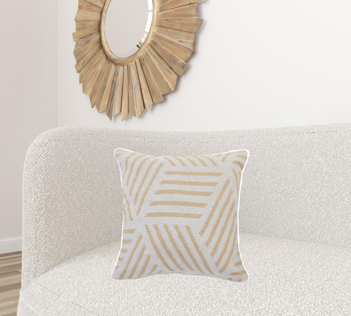 Hivvago Throw Pillow Tan/White 50x50cm 2