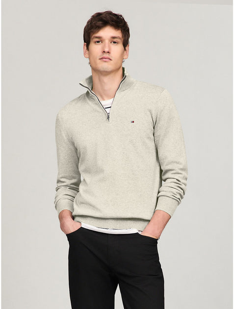 Tommy Hilfiger Flag Logo Viertel-Reißverschluss Pullover Schwarz Medium 4