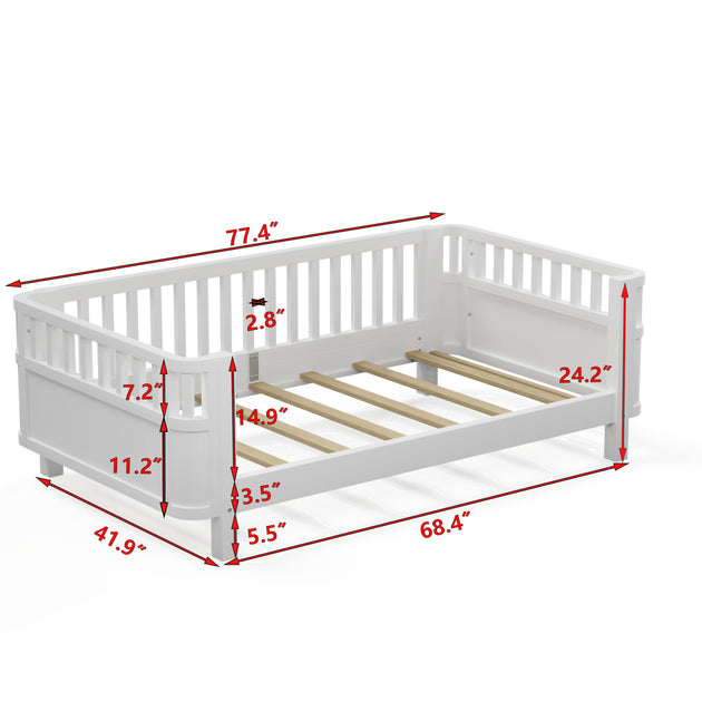 GOODSILO Twin Platform Bed Brown 4