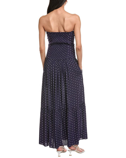 Garrie B Drop-Waist Maxi Dress Navy/White Large 3
