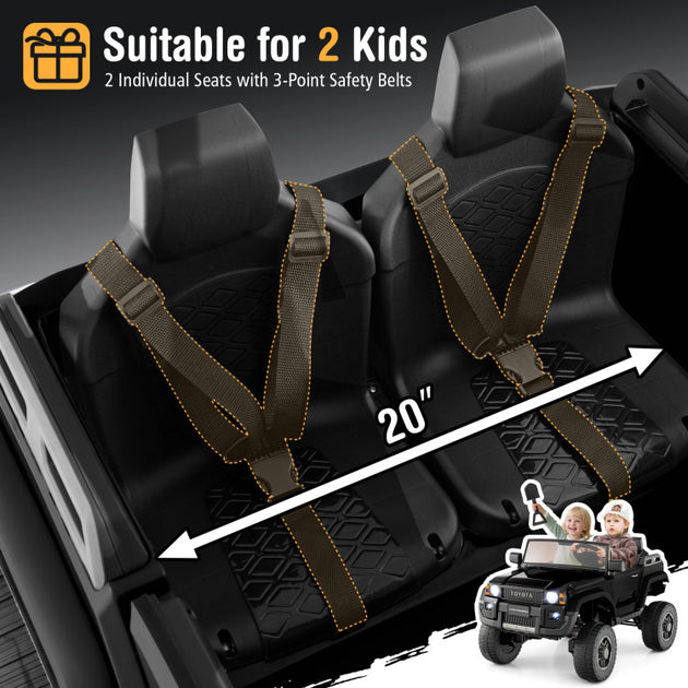 Hivvago 24V 2 Seater Ride on Car Black 4
