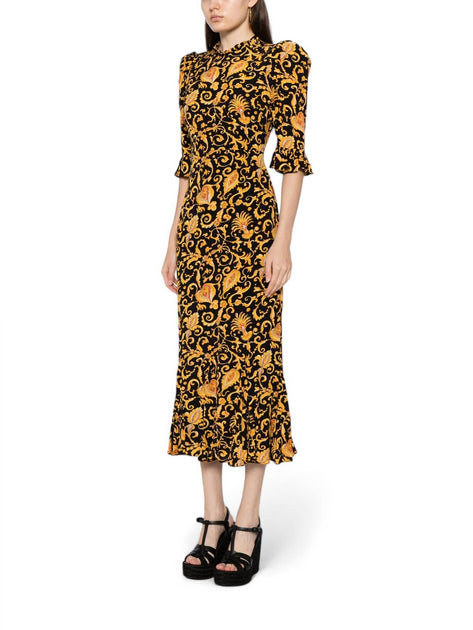 Rhode Felix Midi Dress Black US 2 3
