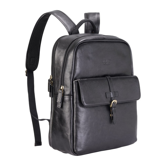 Infinity Cove Genuine Leather Laptop Backpack Black 4