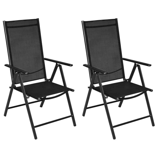 vidaXL Folding Garden Chair Black 2