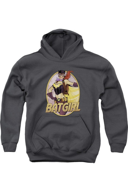 Gildan Justice League Batgirl Bombshell Youth Pullover Hoodie Grey Small 2