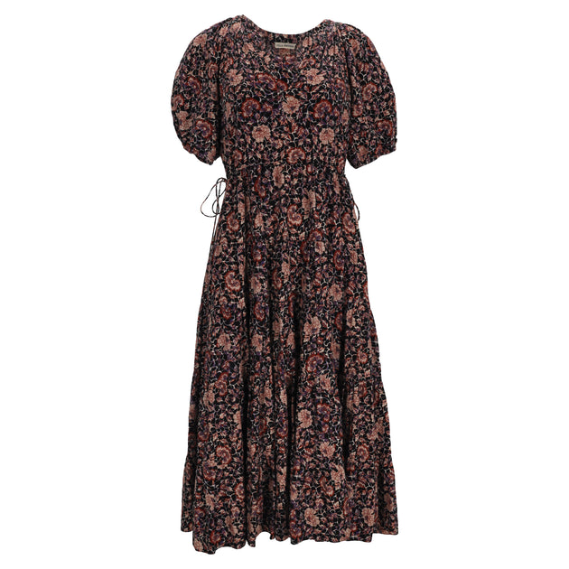 Ulla Johnson Midikleid mit Blumenprint schwarz US 4 (S) Damen 2
