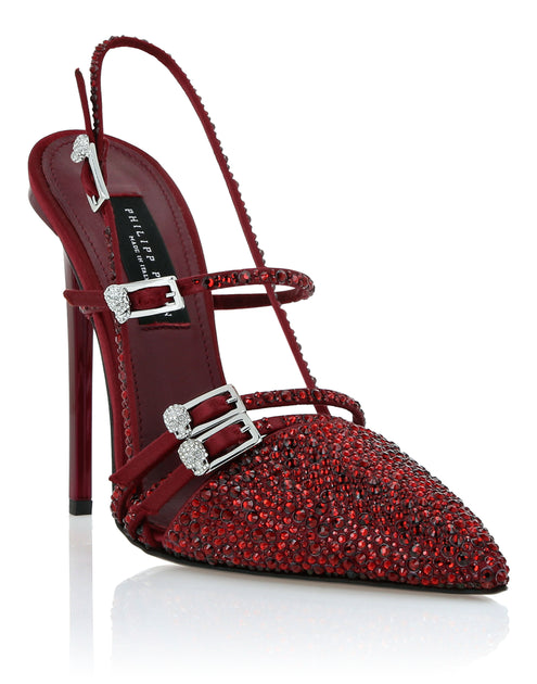 Philipp Plein Multi-Strap High-Heel Slingbacks 12 Mix Strass Black EU 37 4