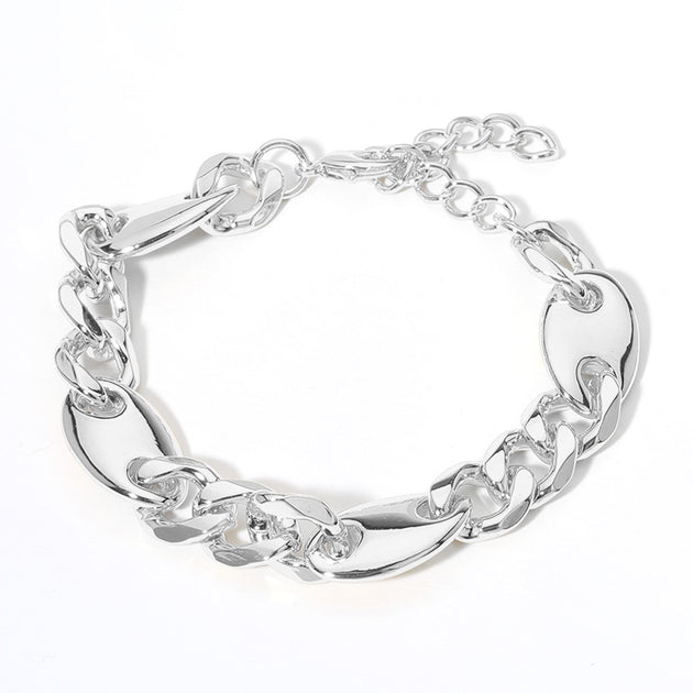FASHNZFAB Mariner Link Chain Bracelet Rhodium Silver One Size 2
