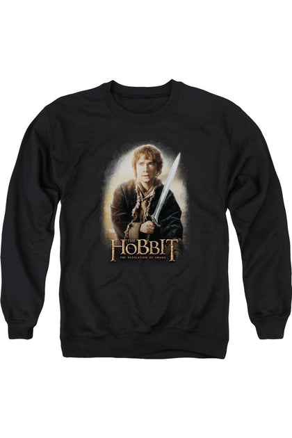 Gildan The Hobbit Bilbo And Sting Crewneck Sweatshirt Black Small 2