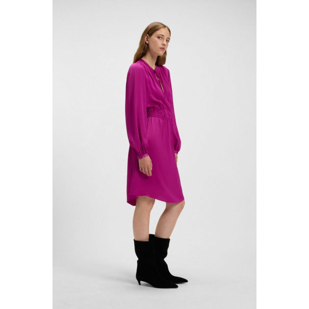 Boss Crinkle-Satin Minikleid mit Raffungen pink US 2 4