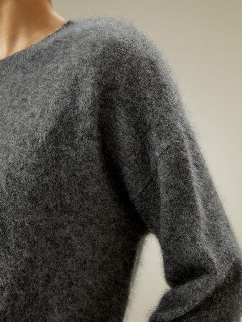 LILYSILK Classic Round Neck Cashmere Sweater Grey XLarge 4