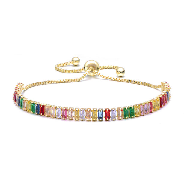 Rachel Glauber Cubic Zirconia Bolo Bracelet Pink One Size 2