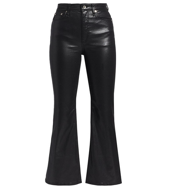 rag & bone Casey High Rise Ankle Flare Jeans Black 24 2