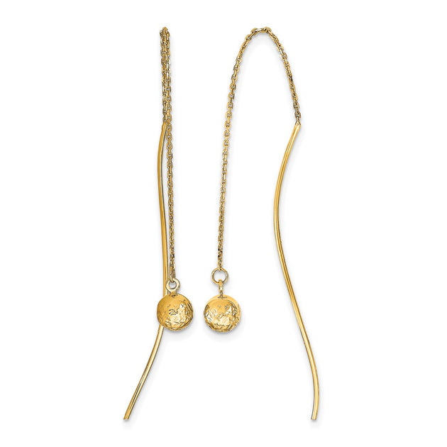 Diamond2Deal Threader Earrings Yellow Gold 2